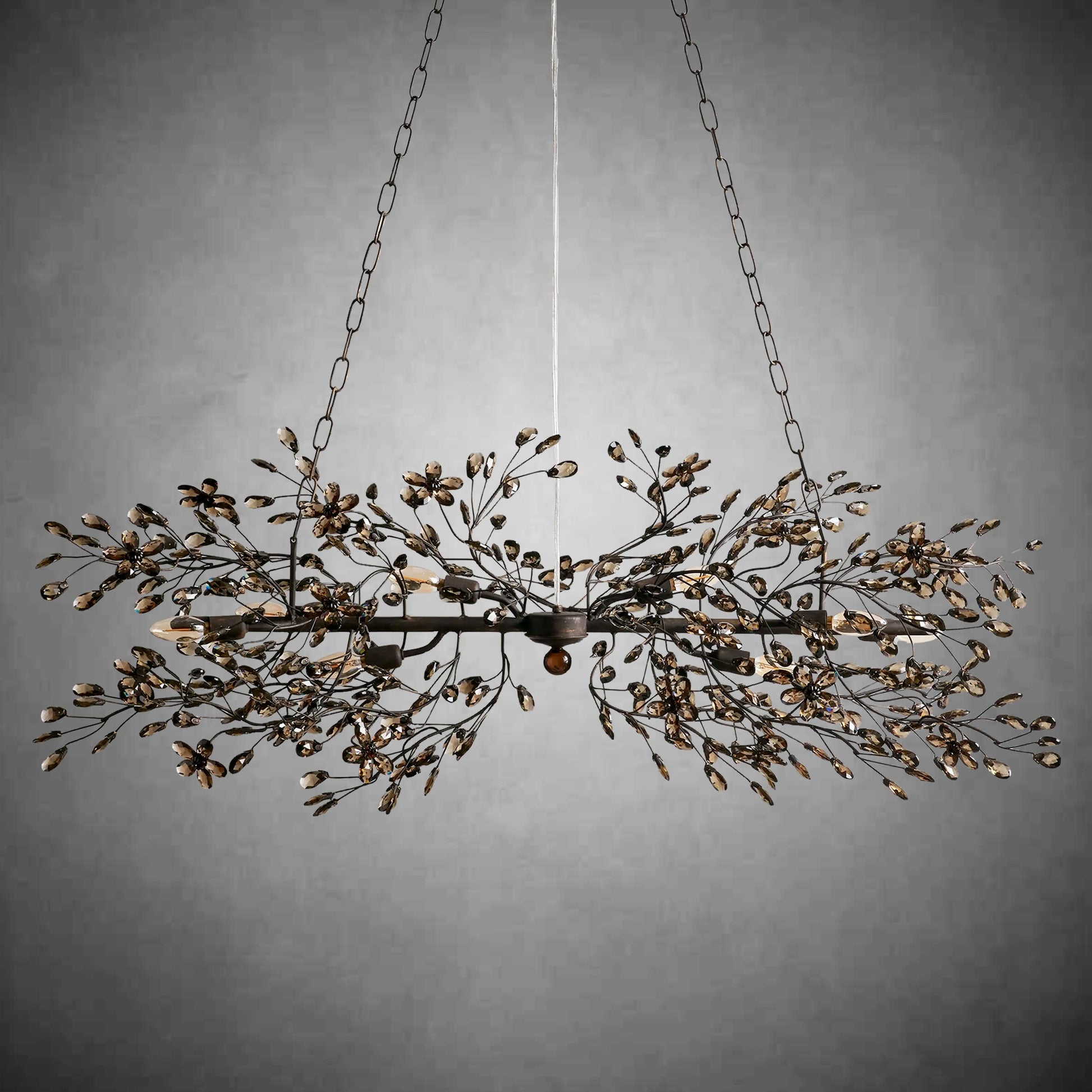 Fiore Linear Chandelier 43" 51" 68"W-Chandelier-Merlin Lamps-GOLD-43"-lamerlighting