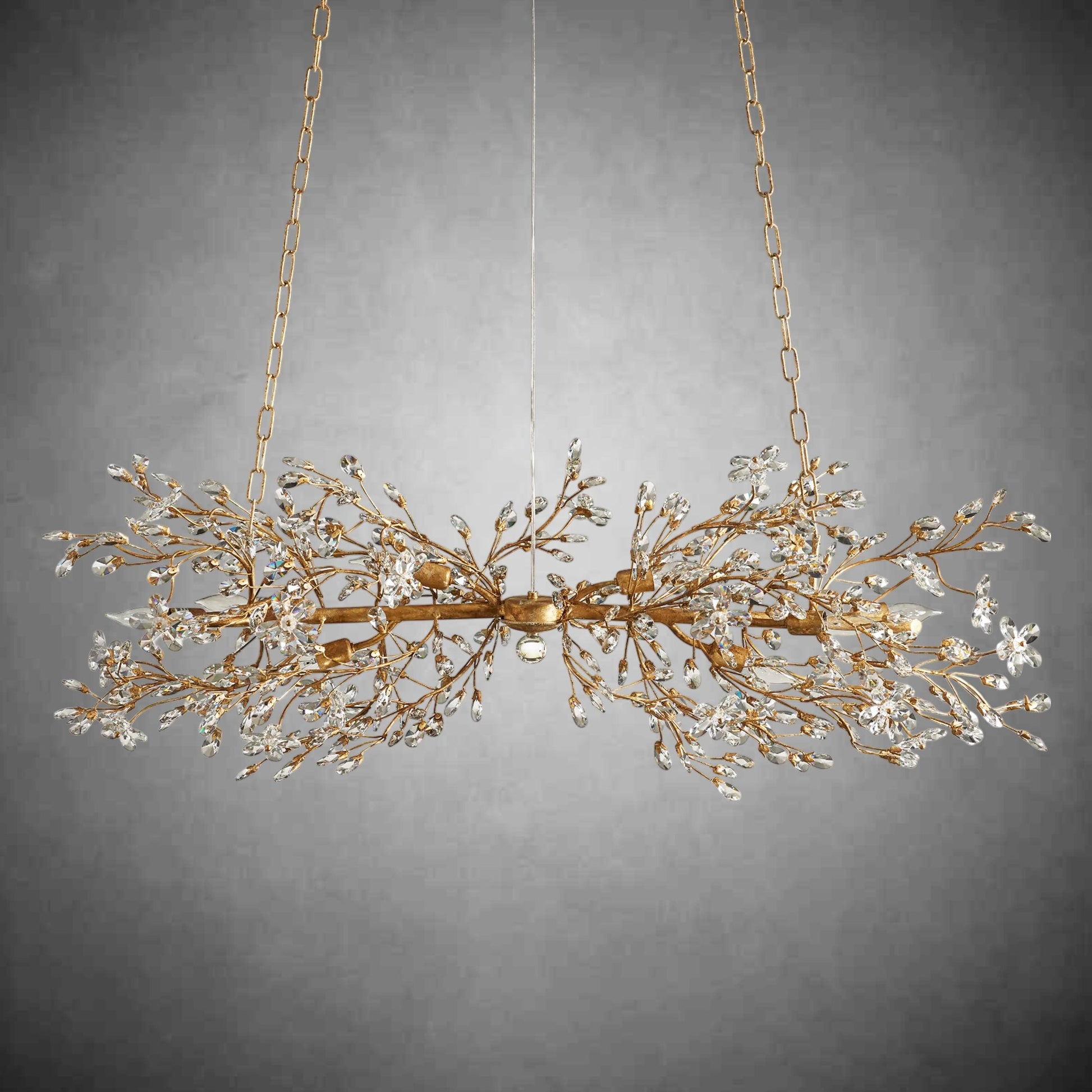 Fiore Linear Chandelier 43" 51" 68"W-Chandelier-Merlin Lamps-GOLD-43"-lamerlighting