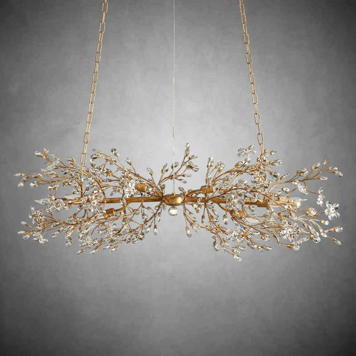 Fiore Linear Chandelier 43" 51" 68"W-Chandelier-Merlin Lamps-GOLD-43"-lamerlighting