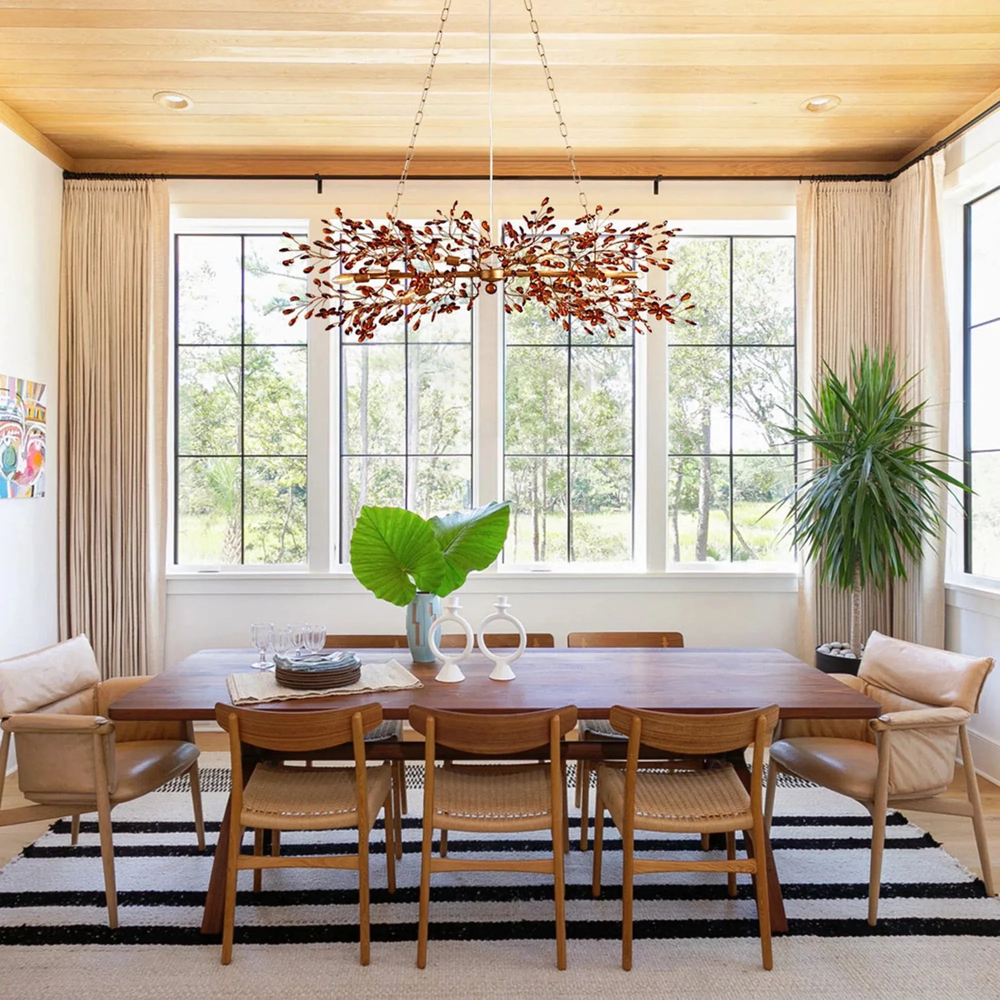 Fiore Linear Chandelier 43" 51" 68"W-Chandelier-Merlin Lamps-GOLD-43"-lamerlighting