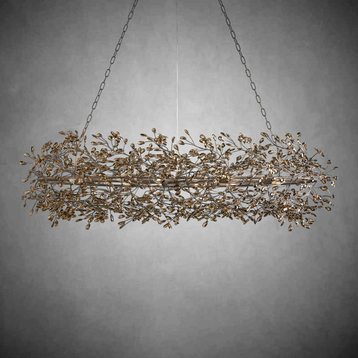 Fiore Oval Chandelier 62'' 74''-Chandelier-Merlin Lamps-BRONZE-74"-lamerlighting