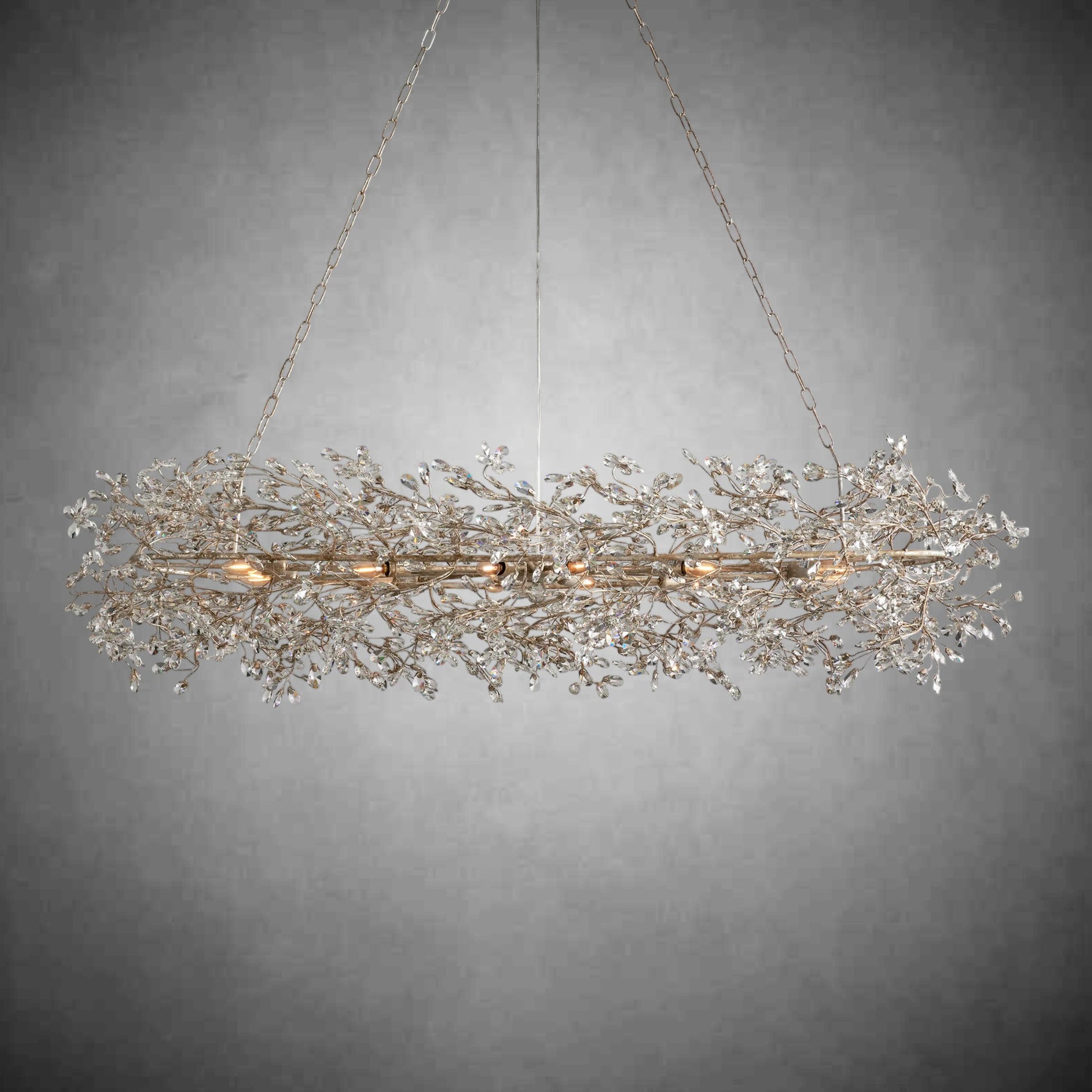 Fiore Oval Chandelier 62'' 74''-Chandelier-Merlin Lamps-GOLD-62"-lamerlighting