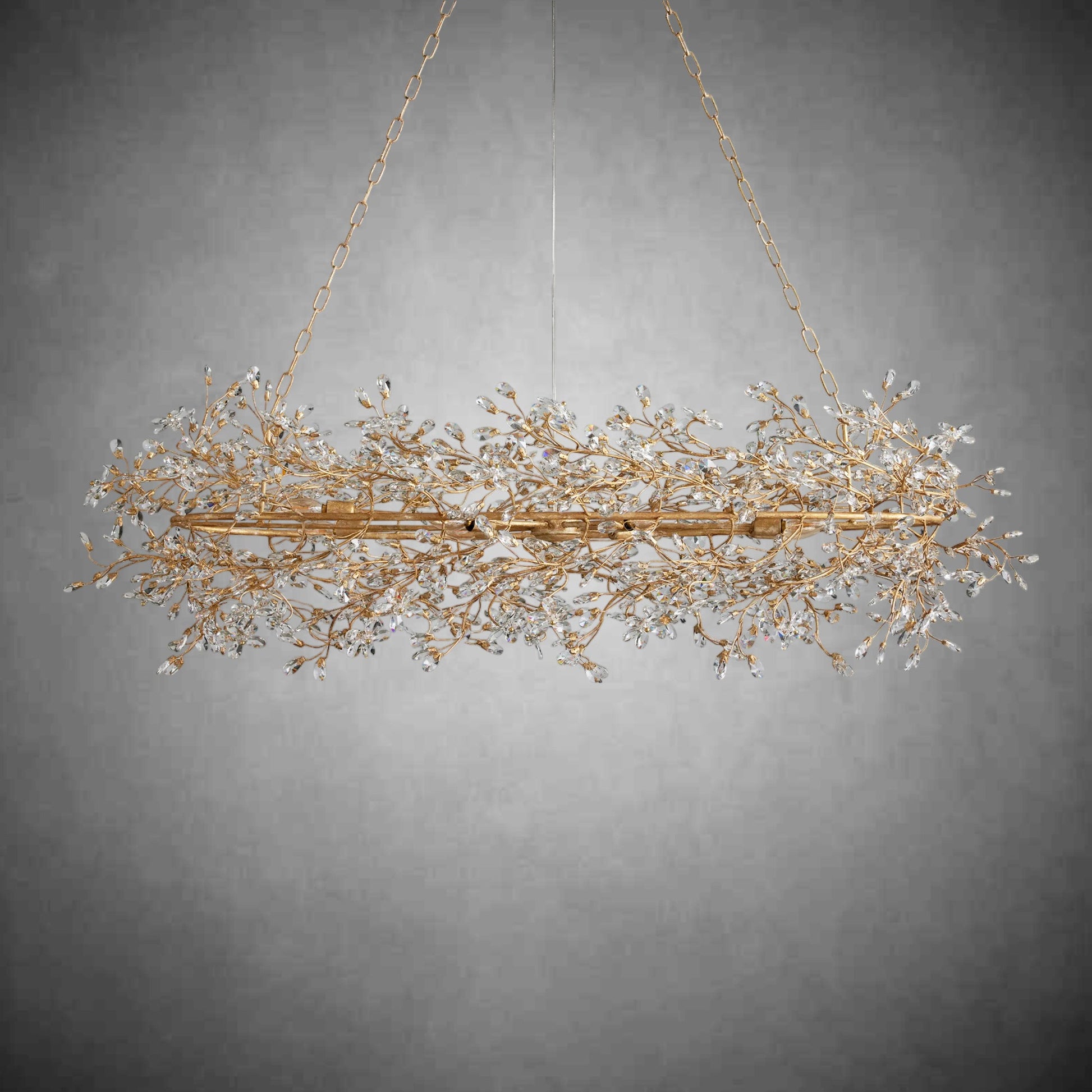 Fiore Oval Chandelier 62'' 74''-Chandelier-Merlin Lamps-GOLD-62"-lamerlighting