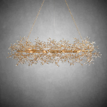 Fiore Oval Chandelier 62'' 74''-Chandelier-Merlin Lamps-GOLD-62"-lamerlighting