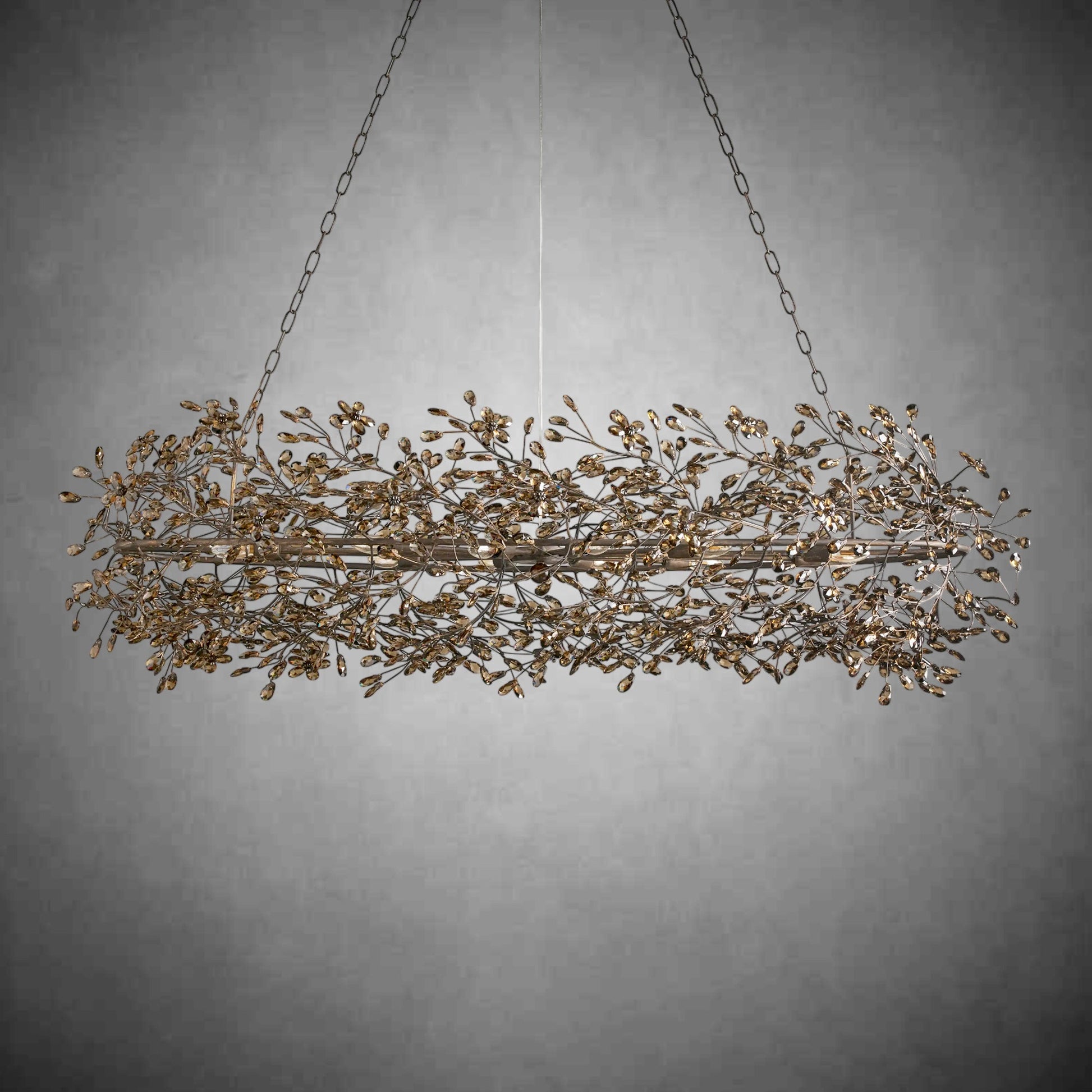 Fiore Oval Chandelier 62'' 74''-Chandelier-Merlin Lamps-BRONZE-74"-lamerlighting