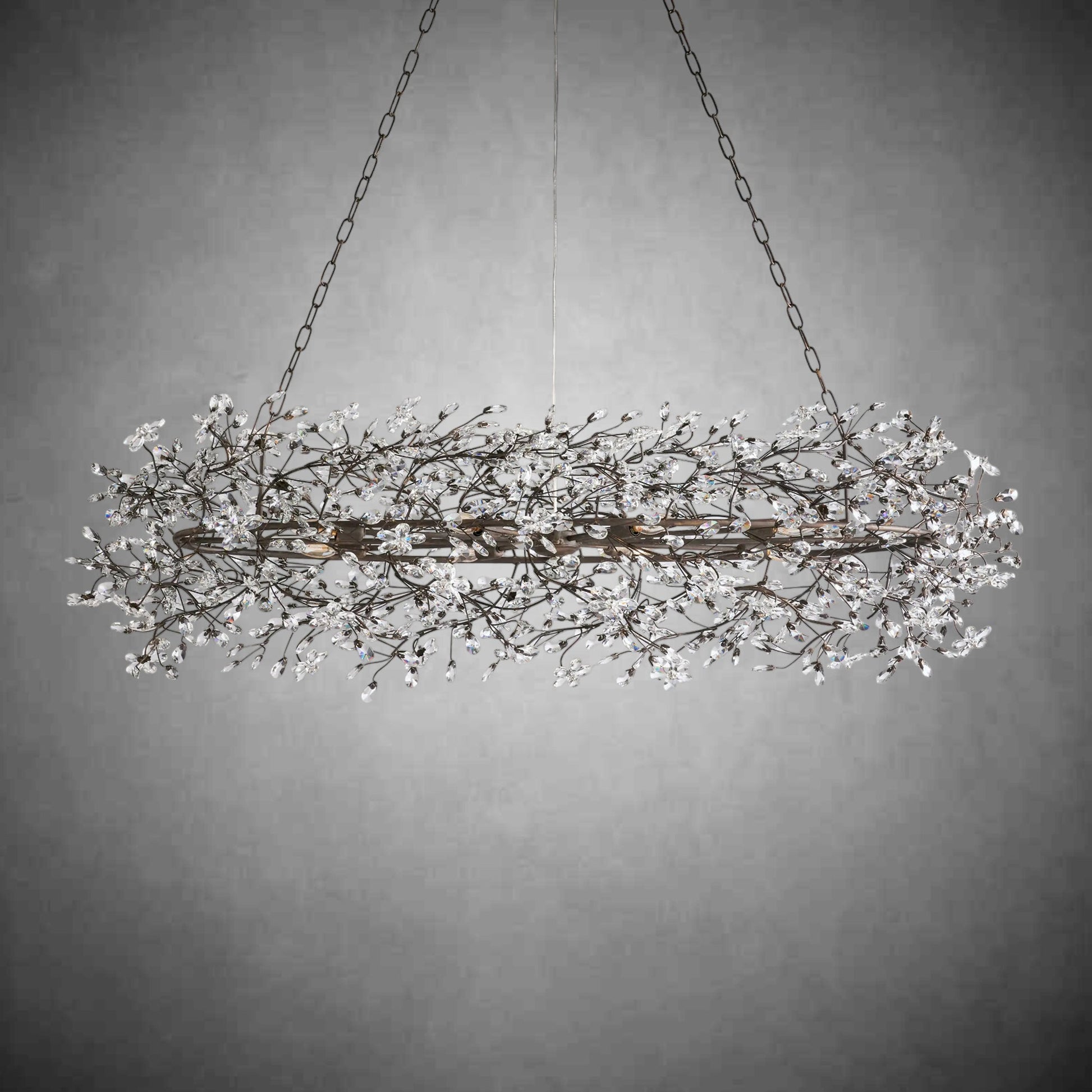 Fiore Oval Chandelier 62'' 74''-Chandelier-Merlin Lamps-GOLD-62"-lamerlighting