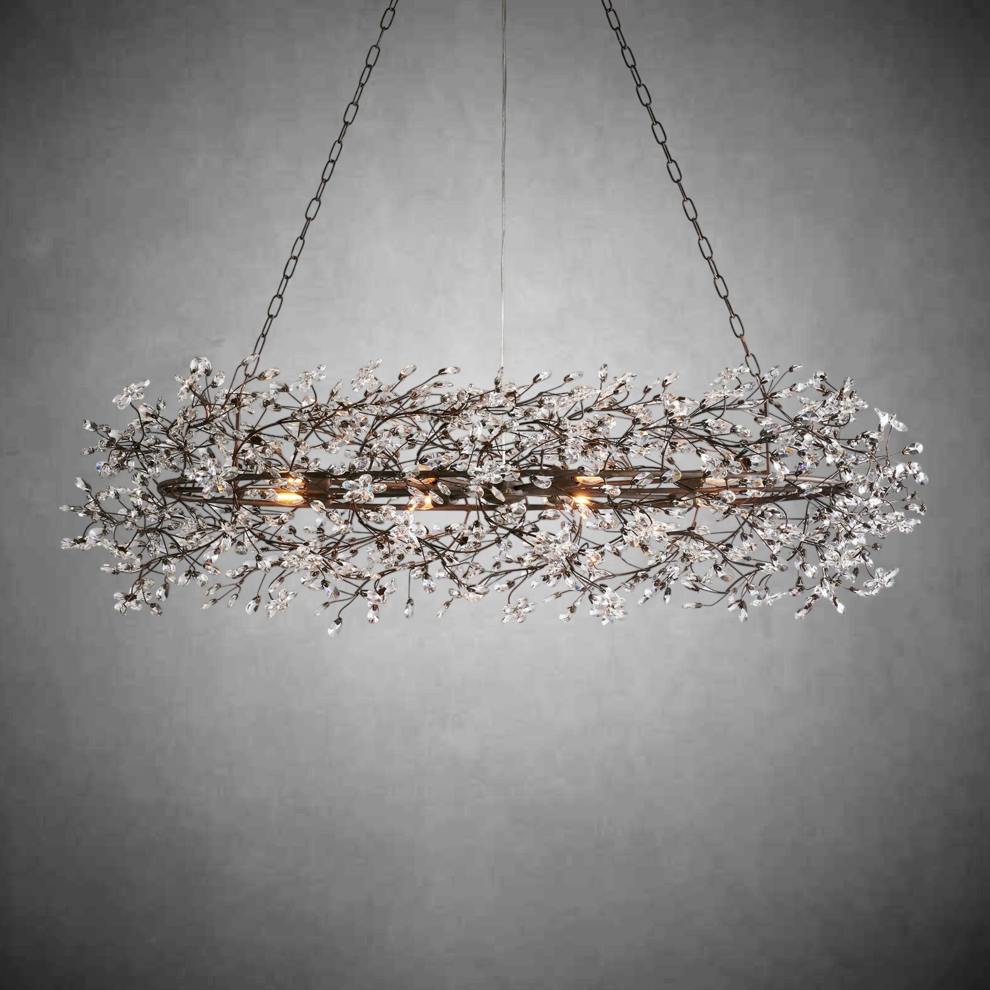 Fiore Oval Chandelier 62'' 74''-Chandelier-Merlin Lamps-BRONZE-62"-lamerlighting