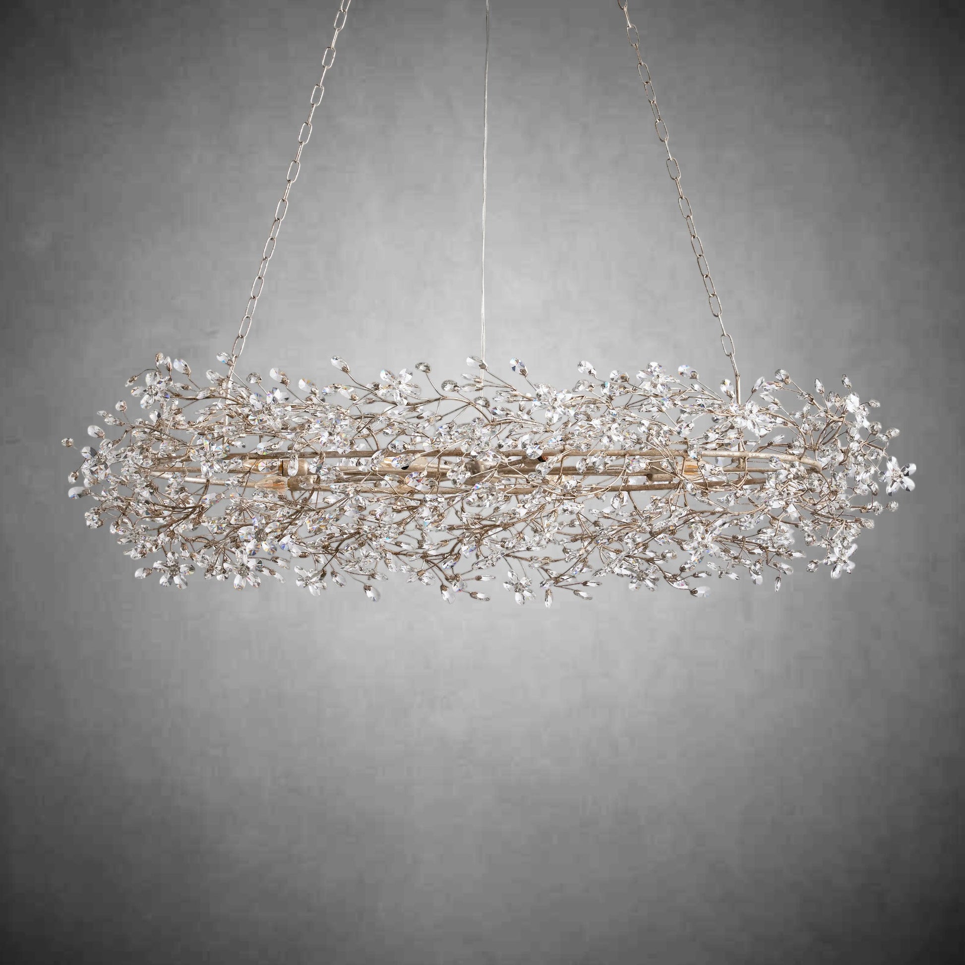 Fiore Oval Chandelier 62'' 74''-Chandelier-Merlin Lamps-GOLD-62"-lamerlighting