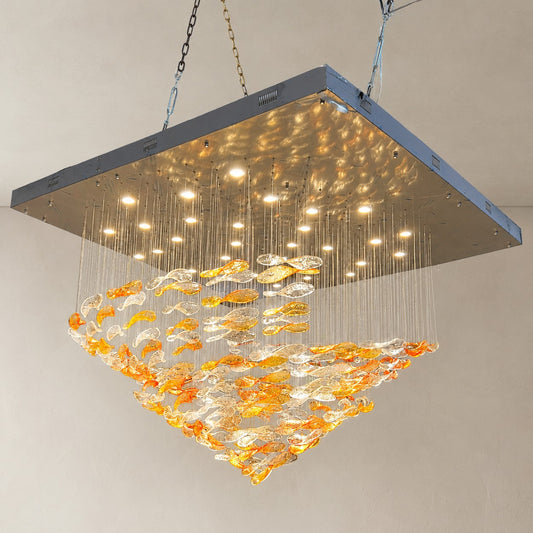 Floating Leaf Round Chandelier