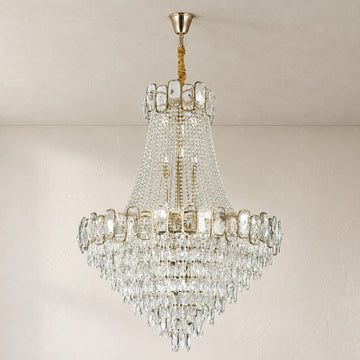 Foyer Staircase Chandelier Luxury K9 Crystal Ceiling Light For Living Room / Hallway