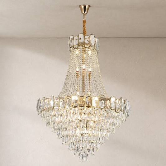 Foyer Staircase Chandelier Luxury K9 Crystal Ceiling Light For Living Room / Hallway