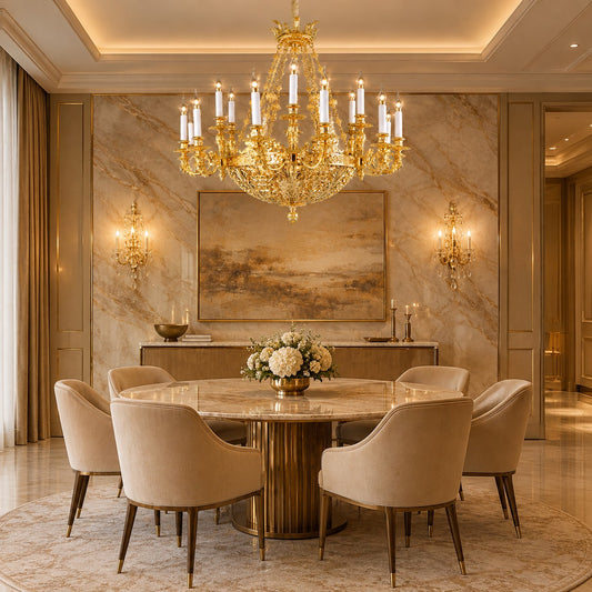 French heavy brass chandelier