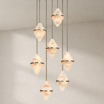 Gem Circular Cluster Alabaster Chandelier 7