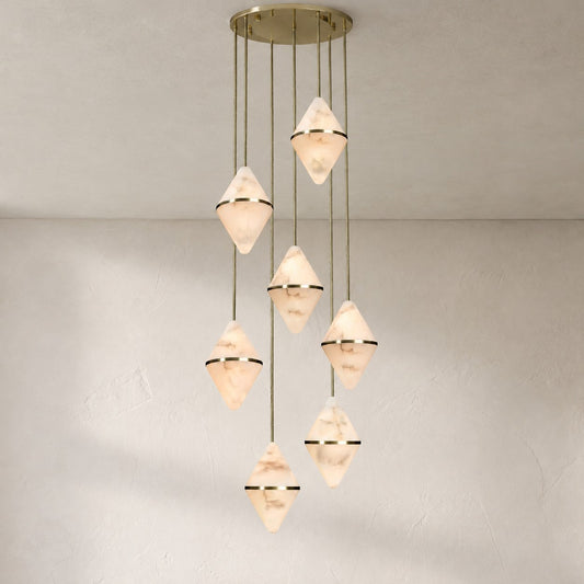 Gem Circular Cluster Alabaster Chandelier 7