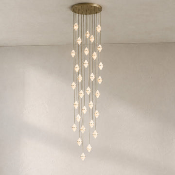 Gem Circular Cluster Alabaster Chandelier 30