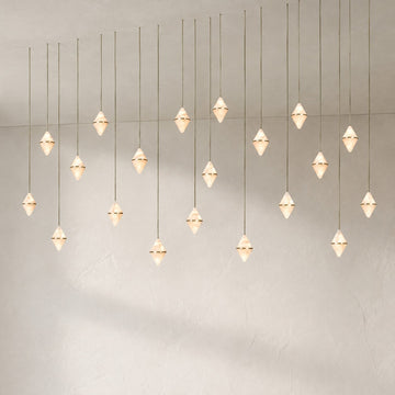 Gem Rectangular Alabaster Chandelier 20