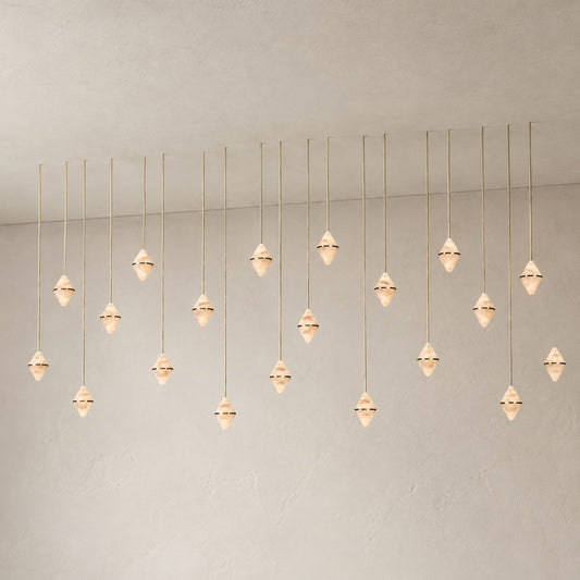 Gem Rectangular Alabaster Chandelier 20