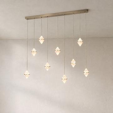 Gem Rectangular Alabaster Chandelier 9