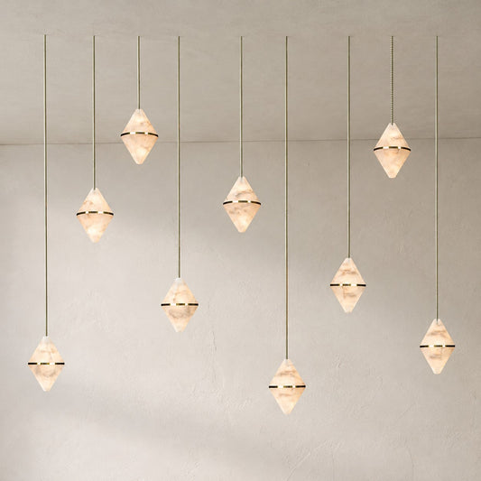 Gem Rectangular Alabaster Chandelier 9