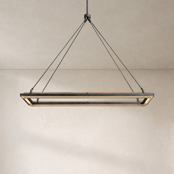 George Rectangular Chandelier 48" 62“