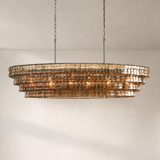 Ghiaccio Glass Oval Chandelier 54''65''