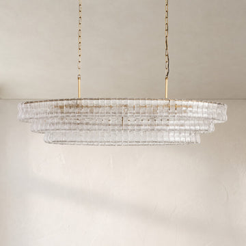 Ghiaccio Glass Oval Chandelier 54''65''