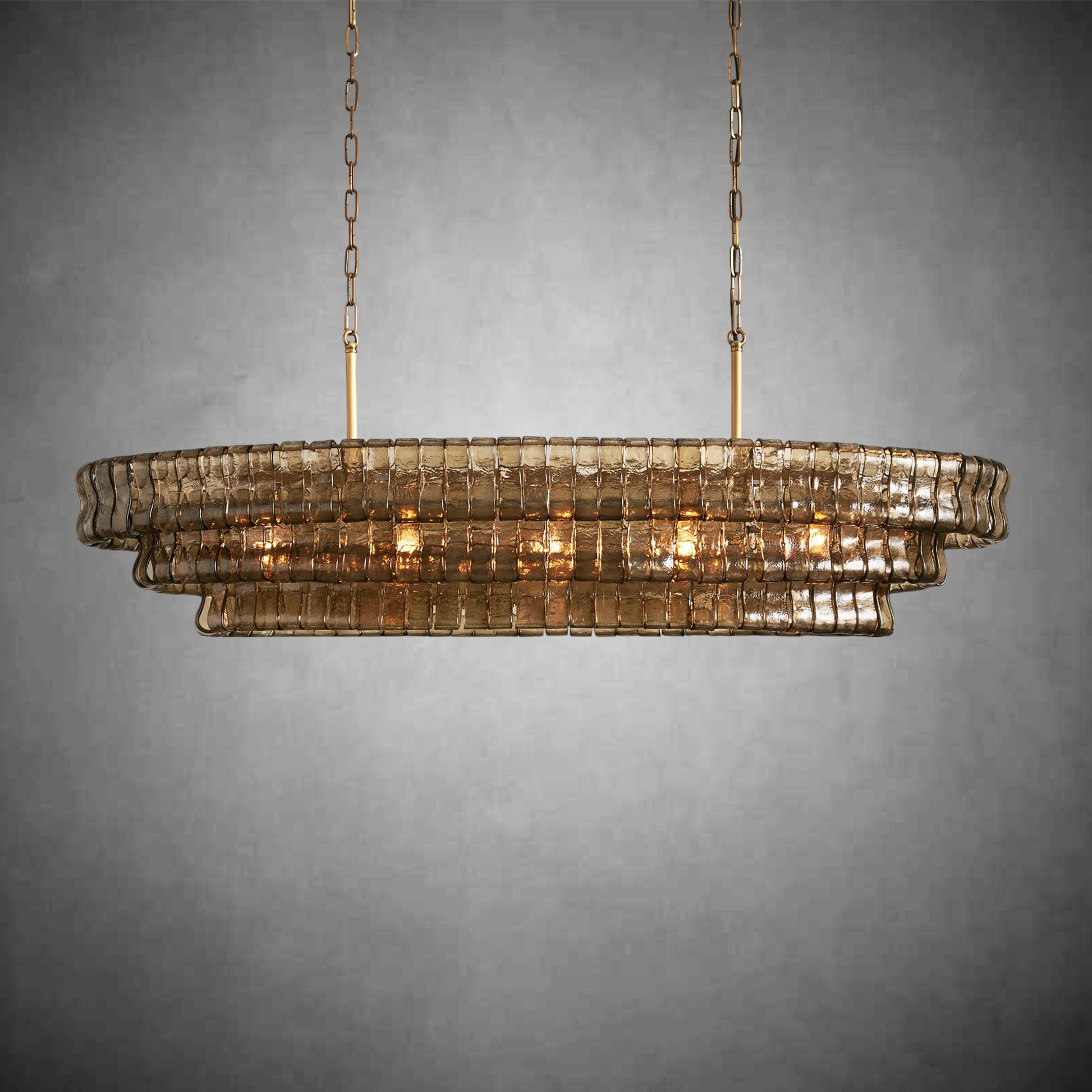 Lamer Lighting Veridian Oval Chandelier 54''65'' - Background Shot