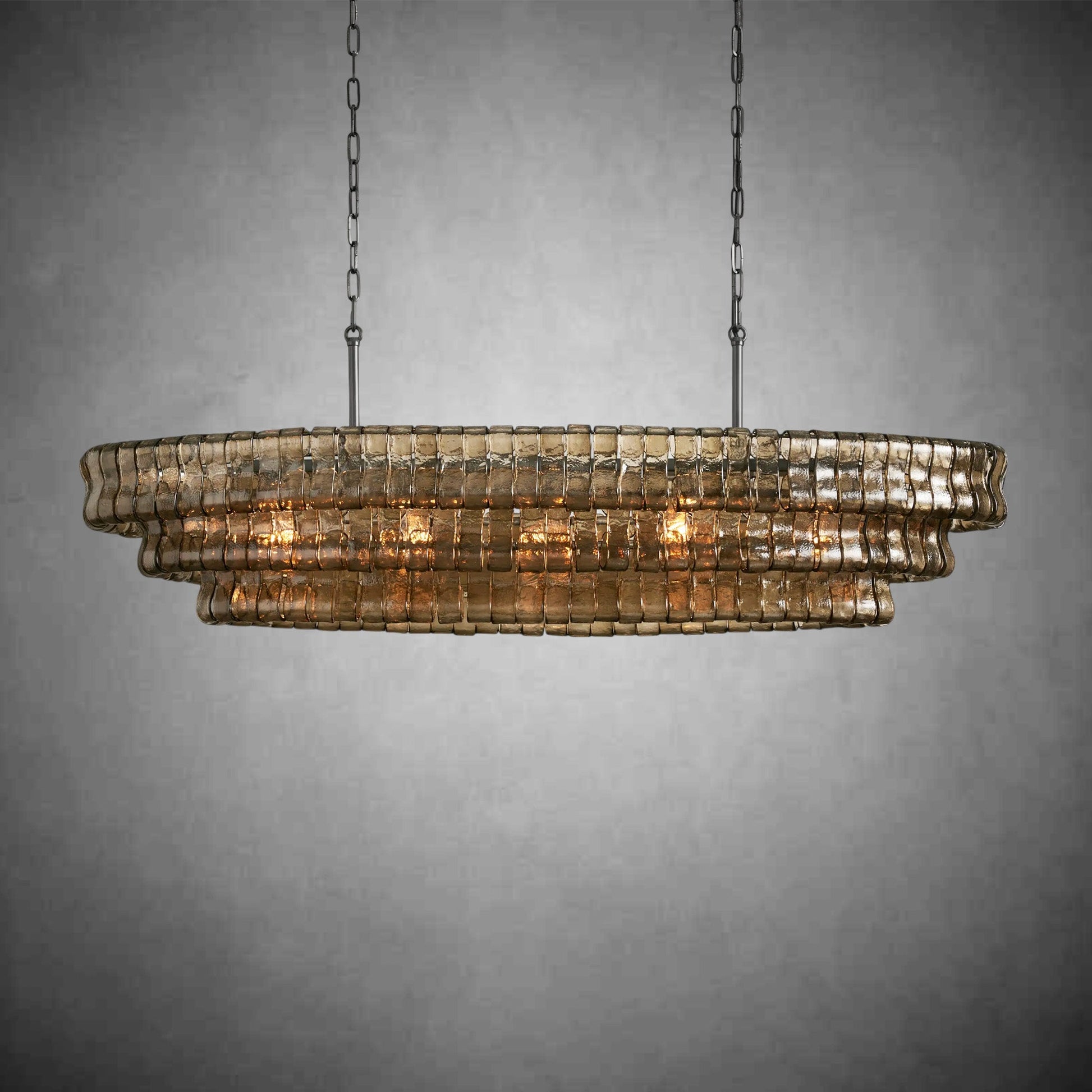 Lamer Lighting Veridian Oval Chandelier 54''65'' - Background Shot