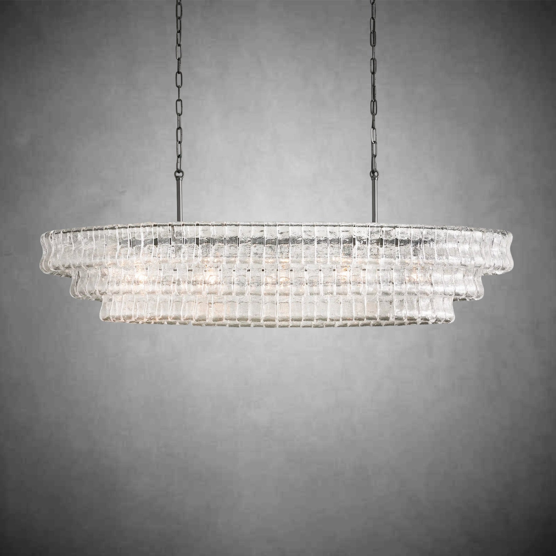 Lamer Lighting Veridian Oval Chandelier 54''65'' - Background Shot