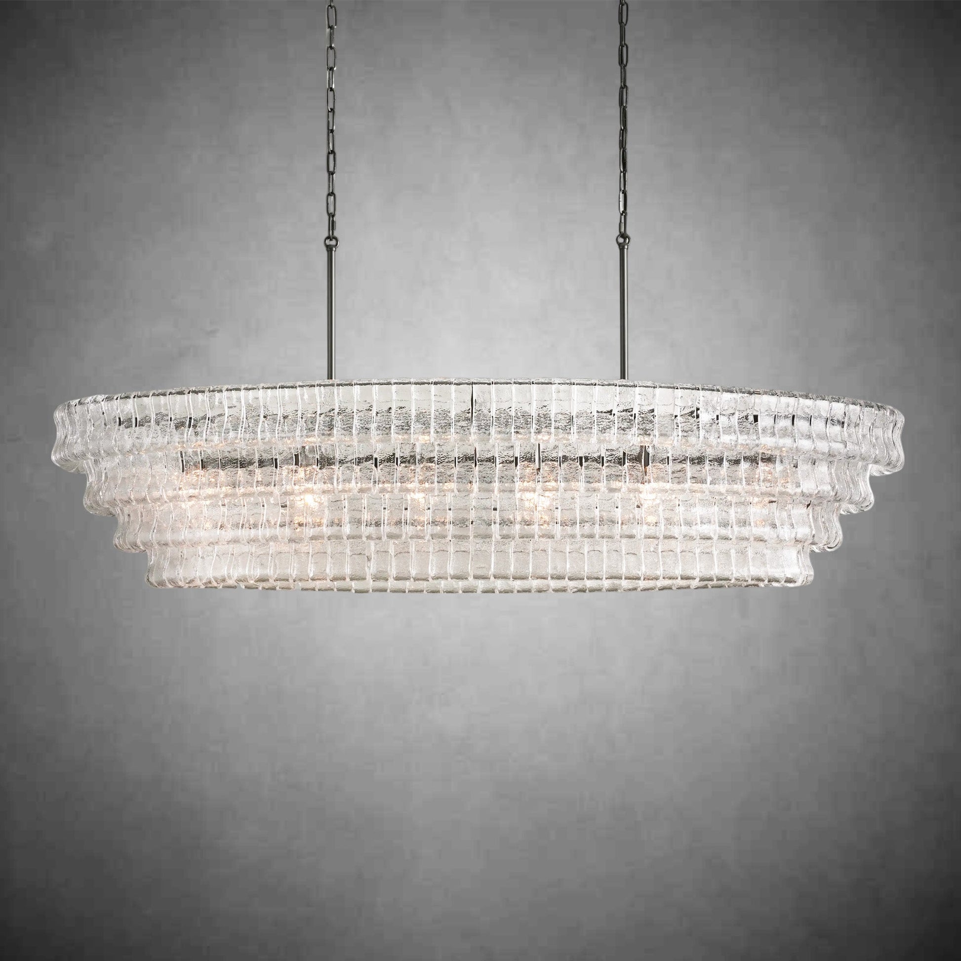 Lamer Lighting Veridian Oval Chandelier 54''65'' - Background Shot