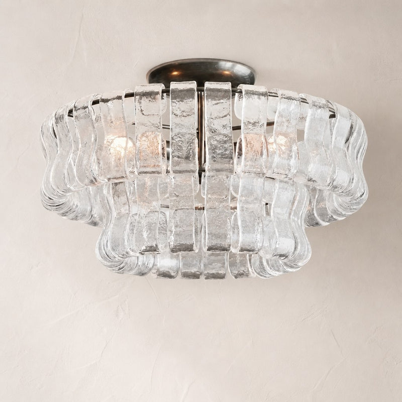 Ghiaccio Modern Glass Flushmount