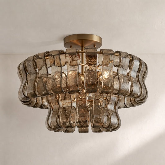 Ghiaccio Modern Glass Flushmount