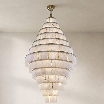 Giant Tiered Alabaster Foyer Chandelier