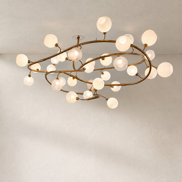 Glass Globe Spiral Chandelier