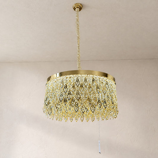 Gold Leaf Round Chandelier