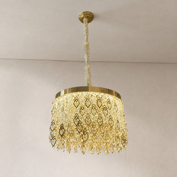 Gold Leaf Round Chandelier
