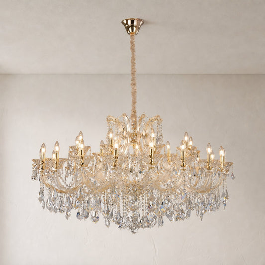 Golden Scroll Candle Chandelier