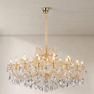 Golden Scroll Candle Chandelier