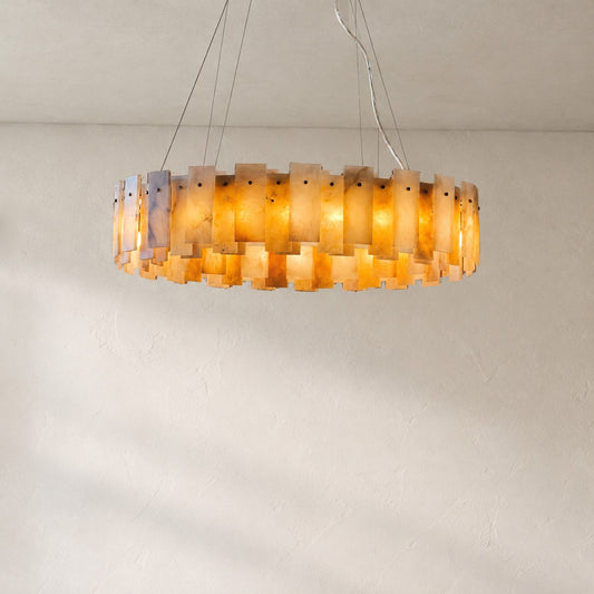Halo Round Alabaster Chandelier