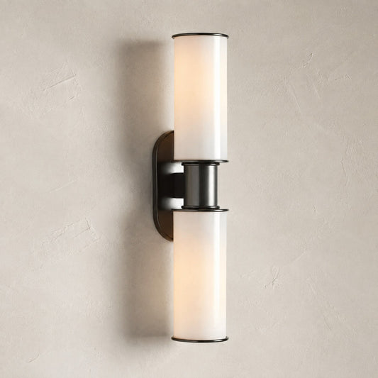 Harlin Modern Milk Glass 2-Light Wall Sconce