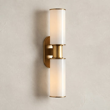 Harlin Modern Milk Glass 2-Light Wall Sconce