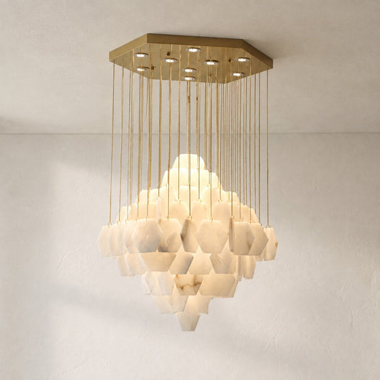 Hexa Alabaster Cascade Chandelier