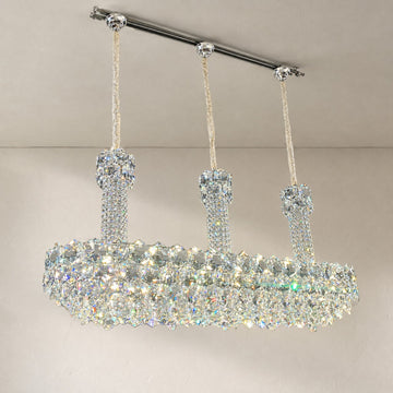 Hexagon Crystal Linear Chandelier