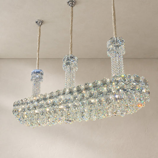 Hexagon Crystal Linear Chandelier