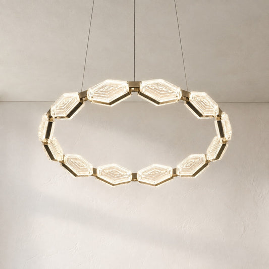 Hexon Tiered Ring Pendant Light