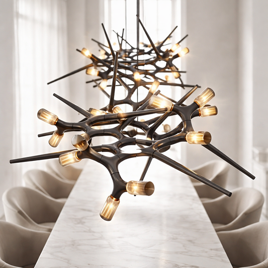 Modern Iron 10-Light Chandelier, 47.2 inch