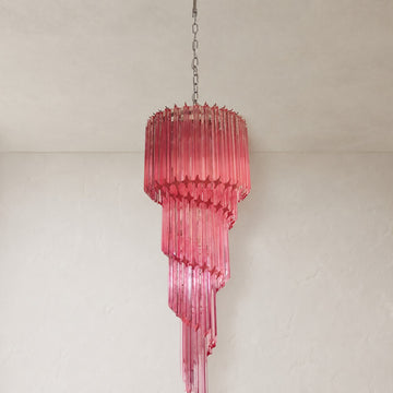 Hollywood Regency Amber Glass Chandelier, 15.7 inch