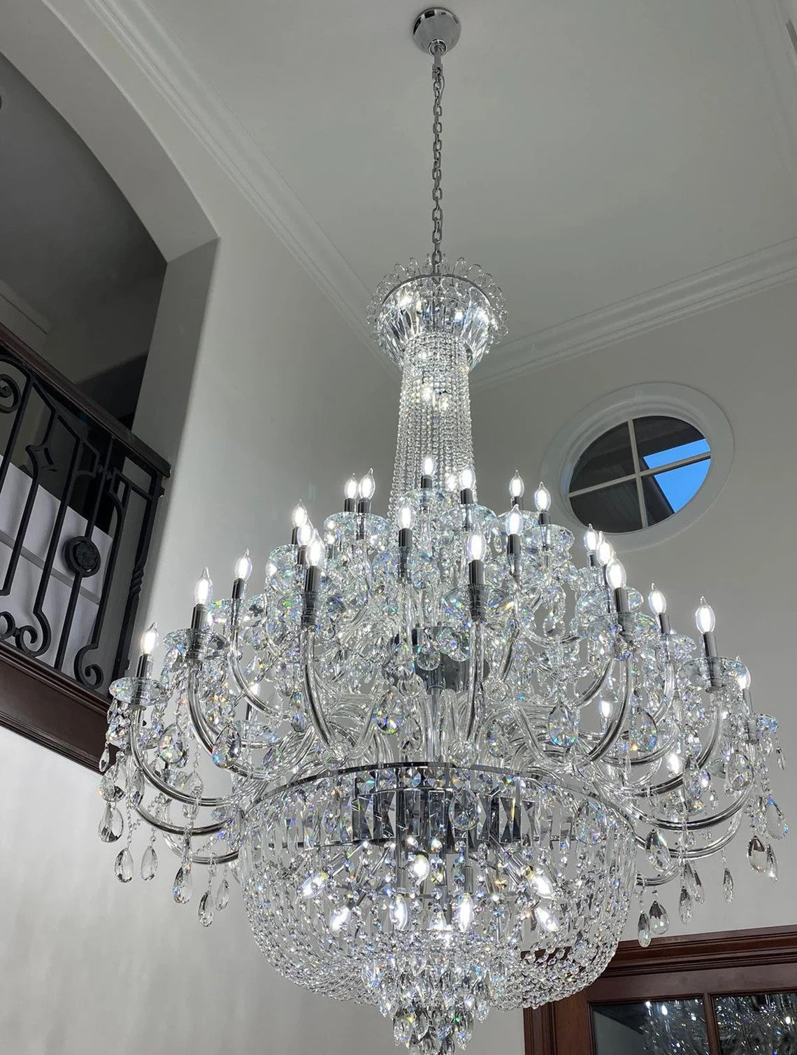 Lamer Lighting Grand Palais Multi-Tier K9 Crystal Chandelier - Background Shot