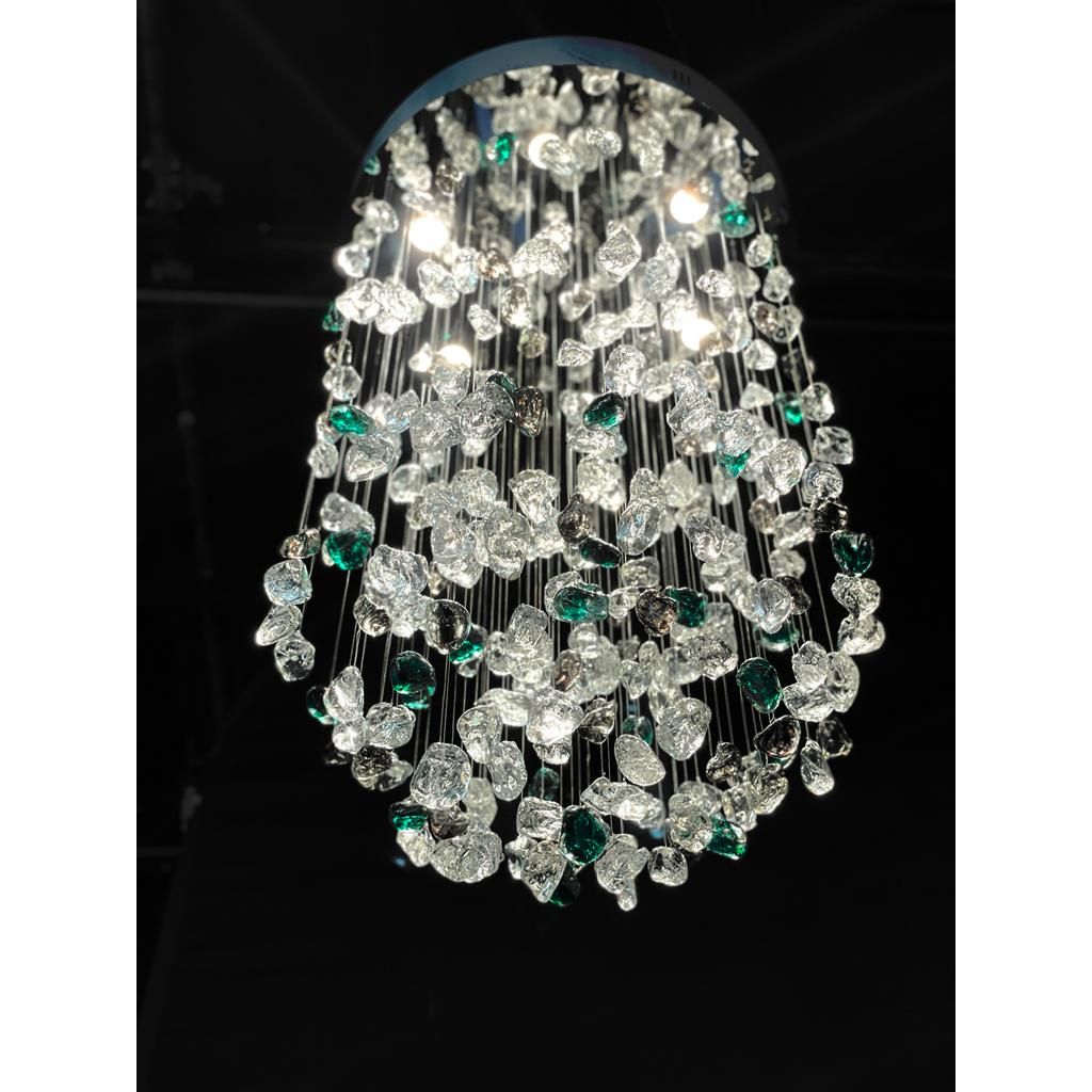 Lamer Lighting Azure Cascade Glass Chandelier - Background Shot