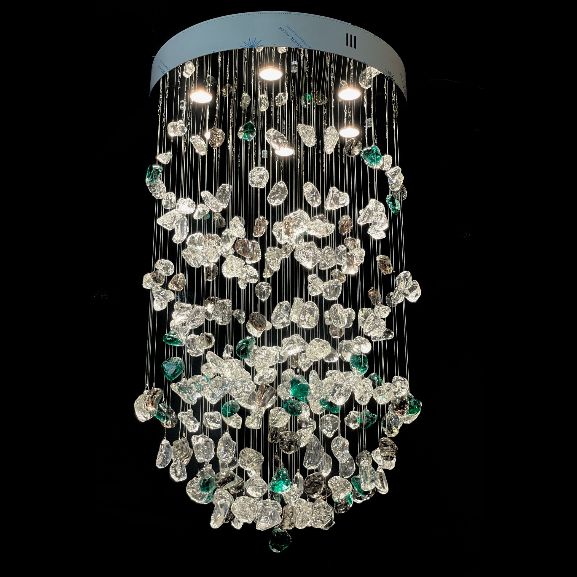 Lamer Lighting Azure Cascade Glass Chandelier - Background Shot